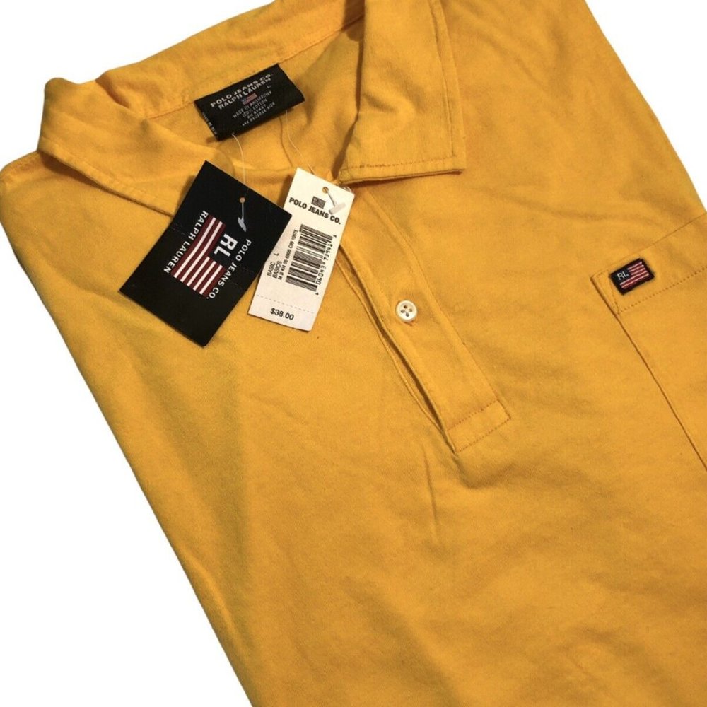 Polo Jeans Co RL Ralph Lauren Flag Logo Polo Shirt Vintage 90s Mens Large